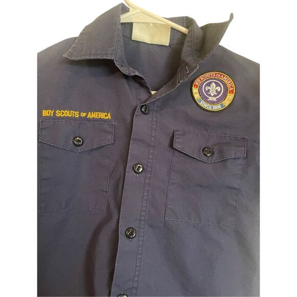Boy Scouts of America Kids Navy Blue Official Uniform Shirt Size Medium - Picture 3 of 5